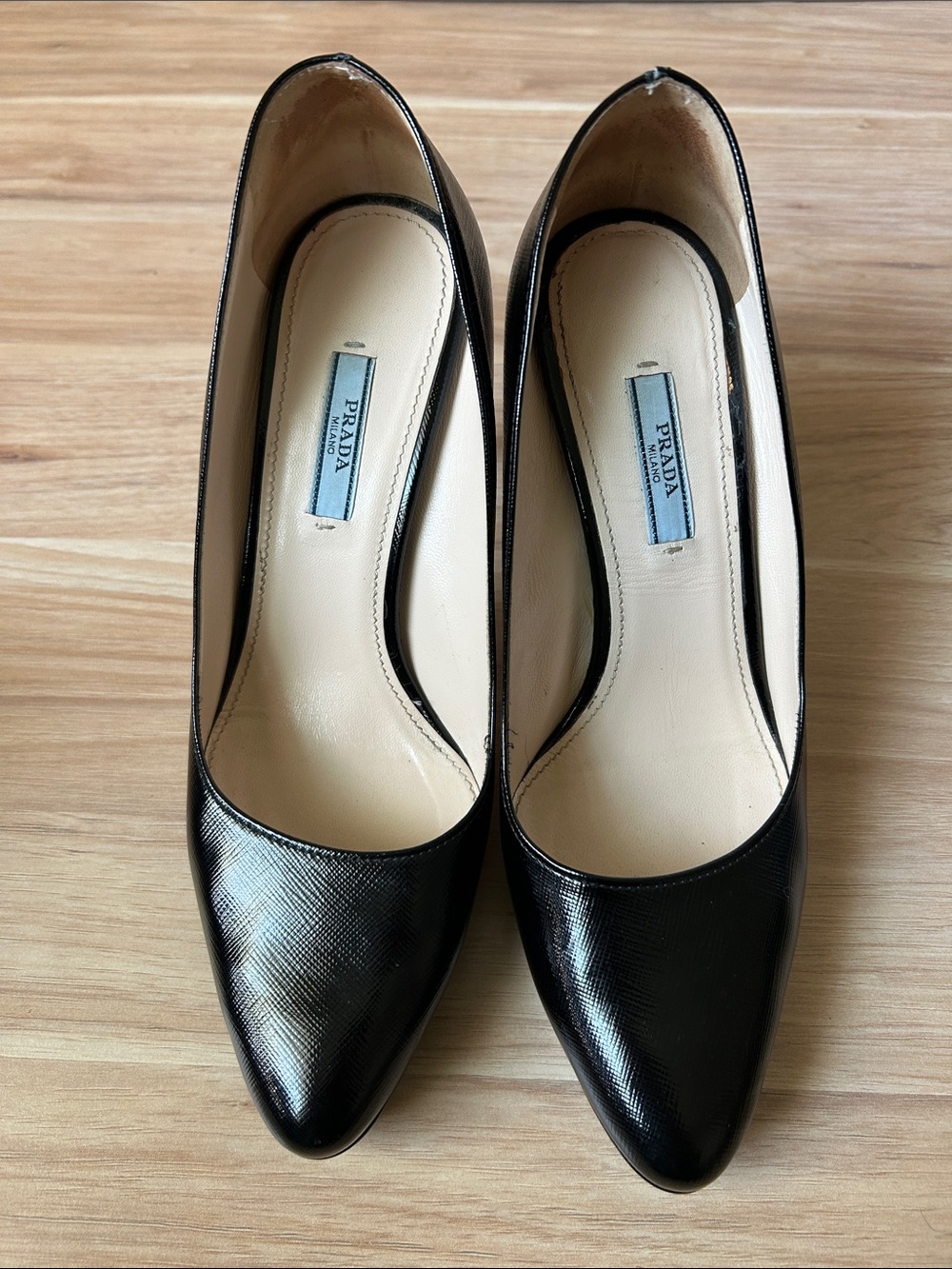 Prada Black Patent Leather Pointed Pumps